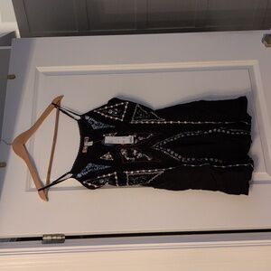 Urban Outfitters Black Floral Embroidered Camisole